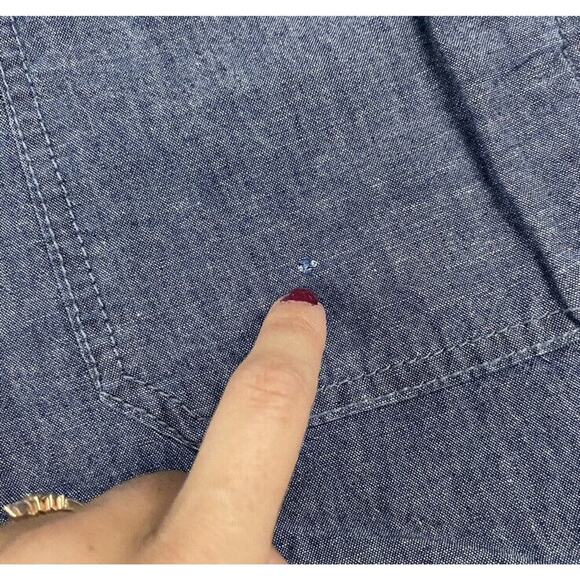 VINCE Women's Blue Chambray Look Cargo Shorts Rinse Wash Size 25 100% Cotton - Picture 3 of 9